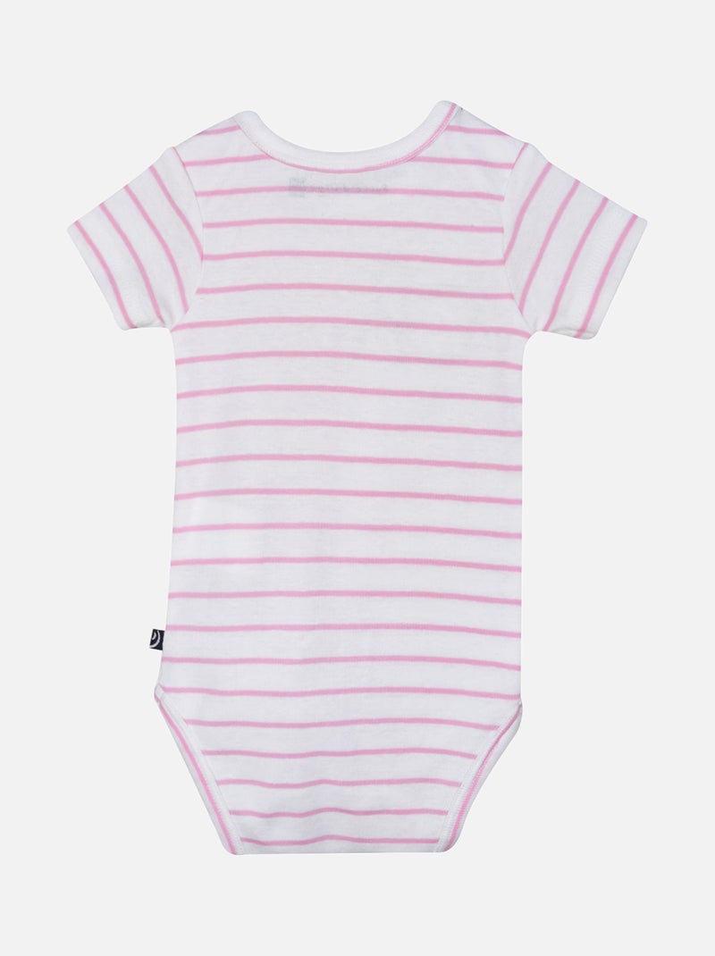 LOT DE 3 BODIES HABY MANCHES COURTES BEBE Rose - Kiabi
