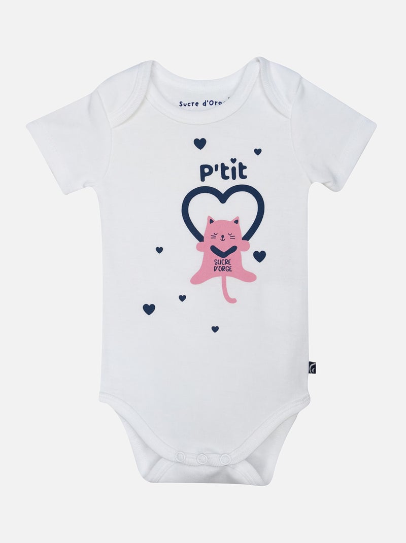 LOT DE 3 BODIES HABY MANCHES COURTES BEBE Rose - Kiabi