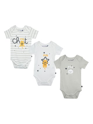 LOT DE 3 BODIES HENNI MANCHES COURTES BEBE