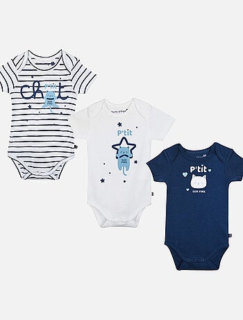 LOT DE 3 BODIES HIPPOLYTE MANCHES COURTES BEBE
