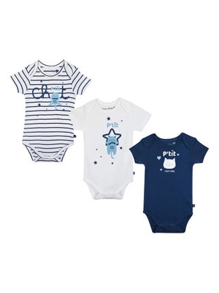 LOT DE 3 BODIES HIPPOLYTE MANCHES COURTES BEBE