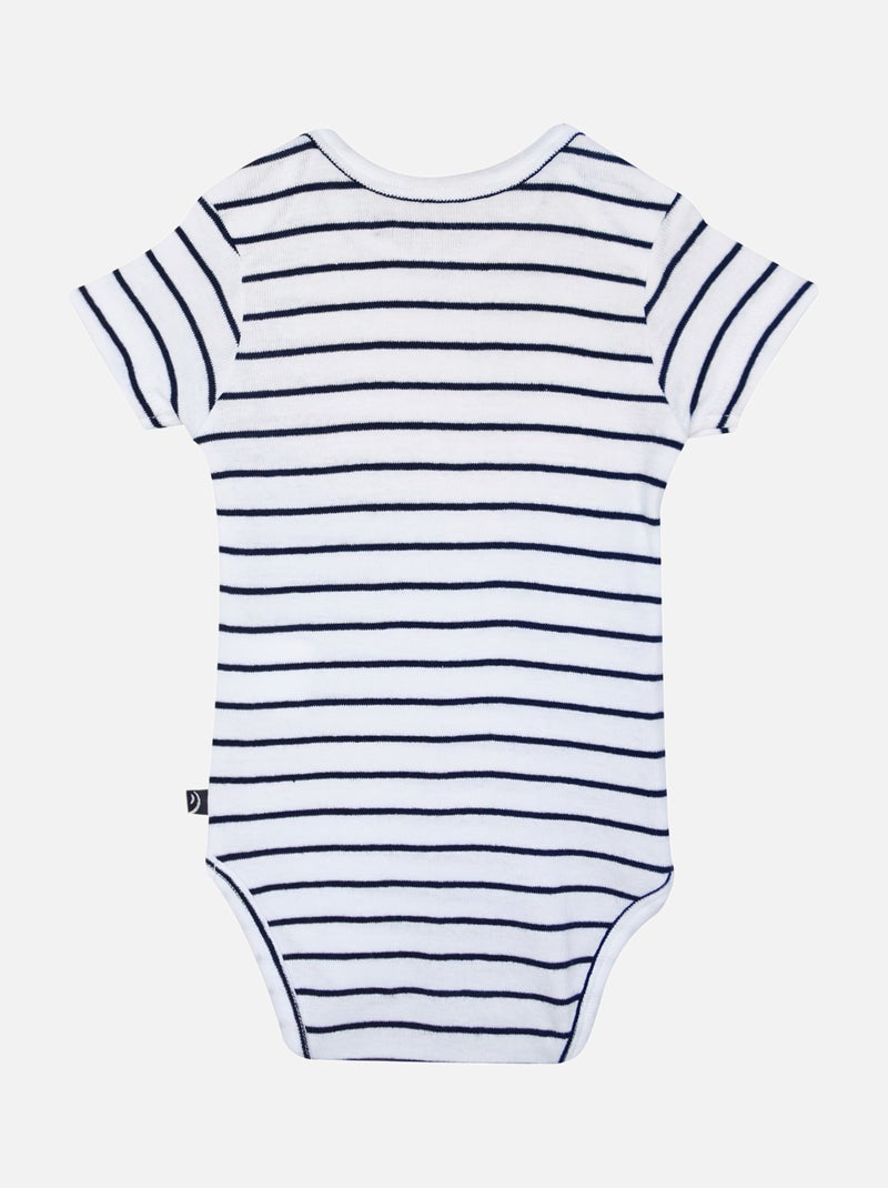 LOT DE 3 BODIES HIPPOLYTE MANCHES COURTES BEBE Bleu - Kiabi