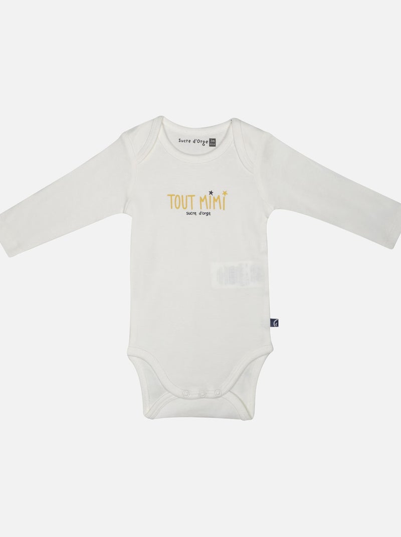 LOT DE 3 BODIES IDAN MANCHES LONGUES BEBE Beige - Kiabi