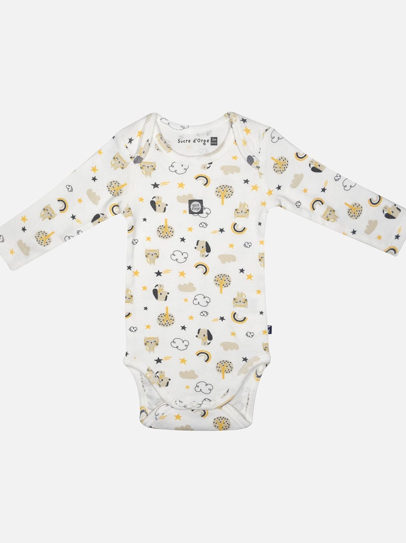 LOT DE 3 BODIES IDAN MANCHES LONGUES BEBE Beige - Kiabi