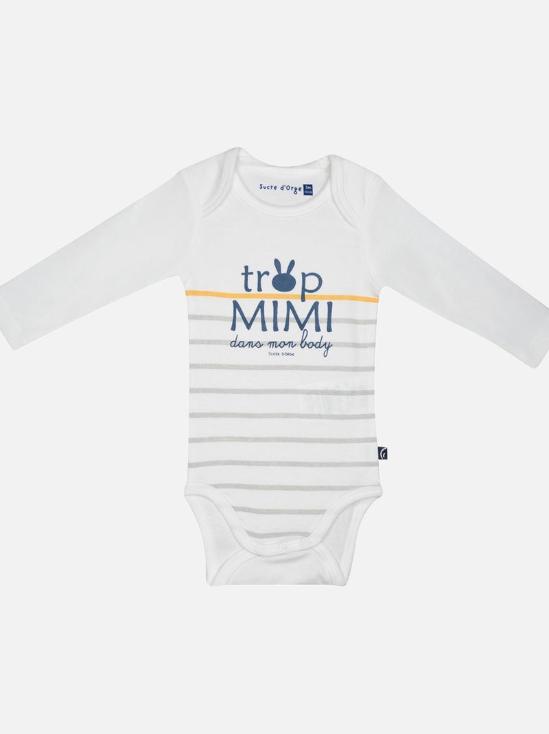 LOT DE 3 BODIES JACQUES MANCHES LONGUES BEBE Gris - Kiabi