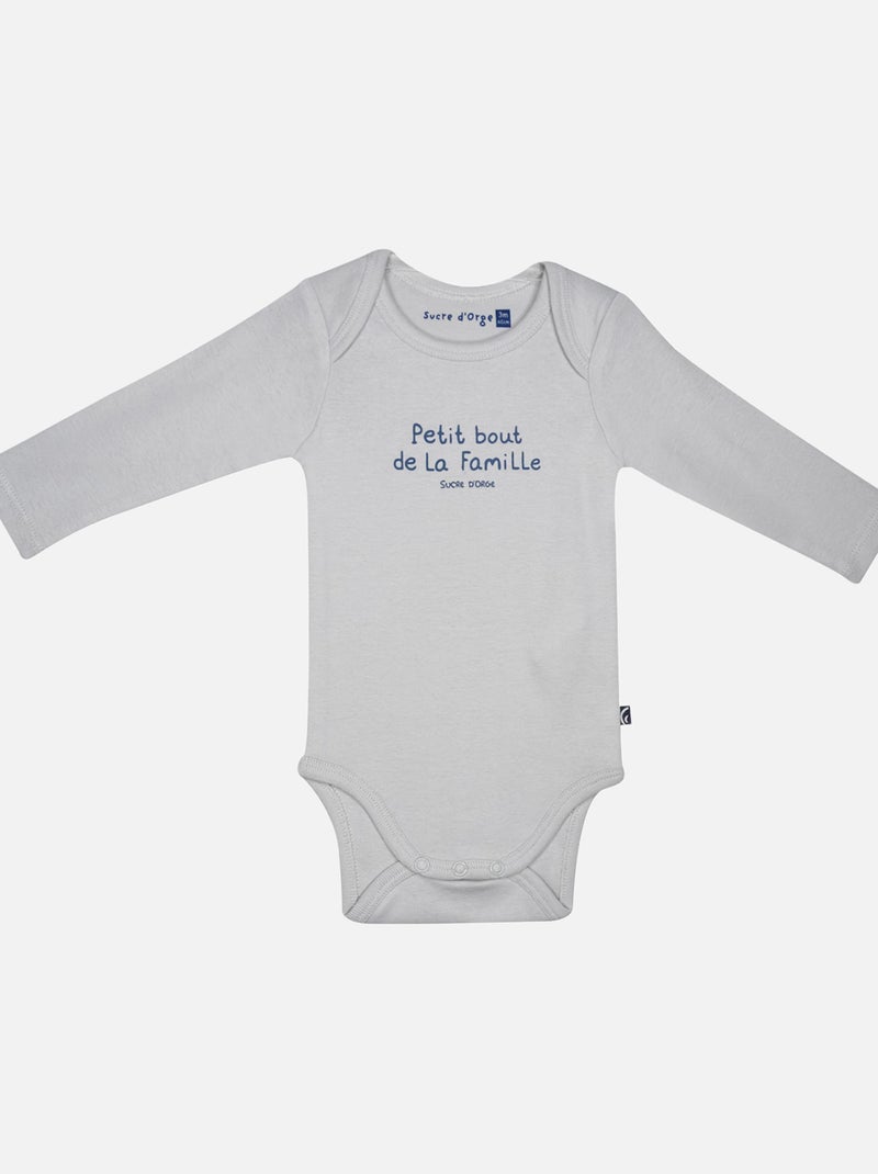 LOT DE 3 BODIES JACQUES MANCHES LONGUES BEBE Gris - Kiabi