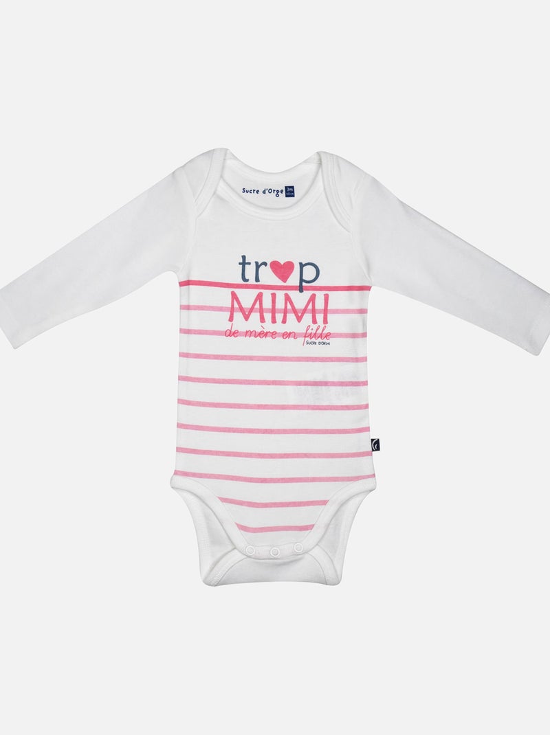 LOT DE 3 BODIES JANELLE MANCHES LONGUES BEBE Rose - Kiabi