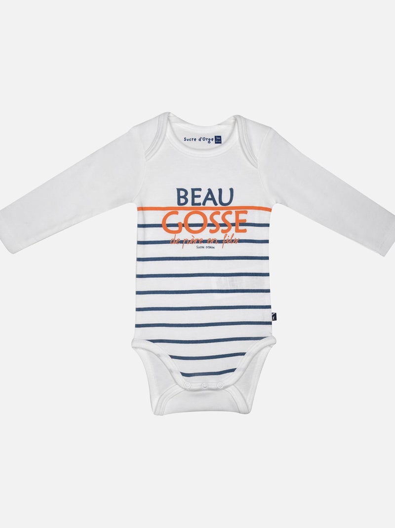 LOT DE 3 BODIES JOSEF MANCHES LONGUES BEBE Bleu - Kiabi