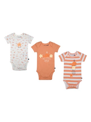 LOT DE 3 BODIES LAELIE MANCHES COURTES BEBE