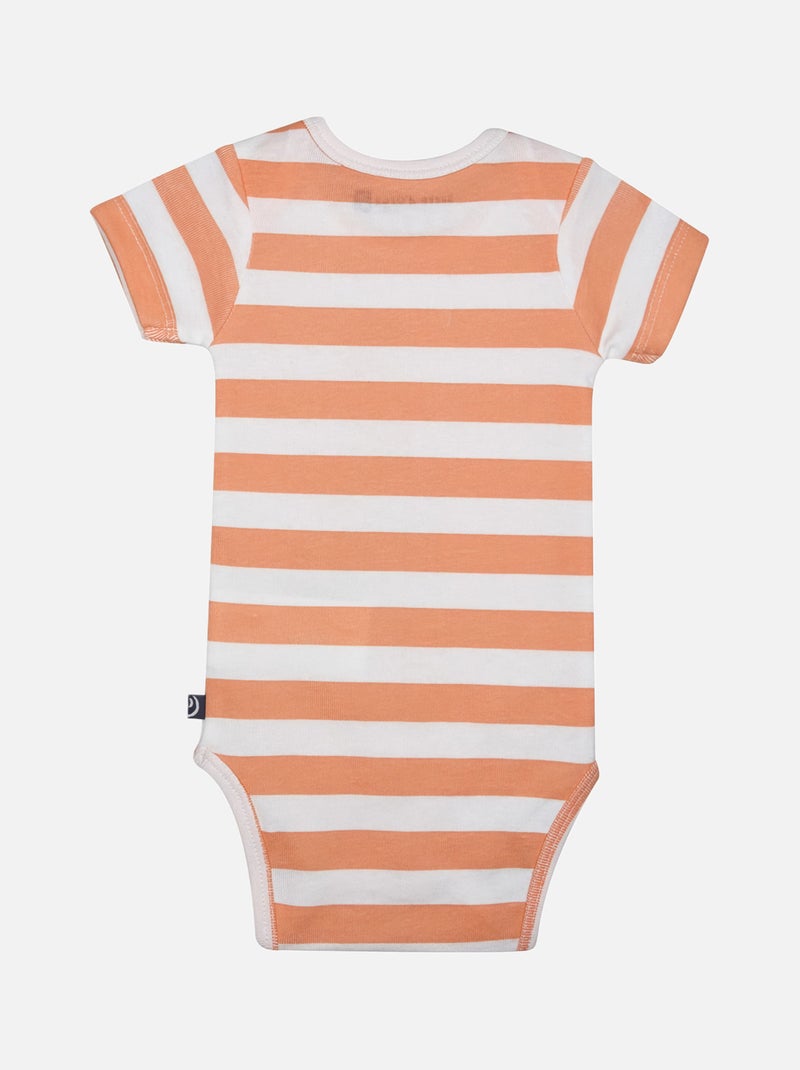 LOT DE 3 BODIES LAELIE MANCHES COURTES BEBE Orange - Kiabi