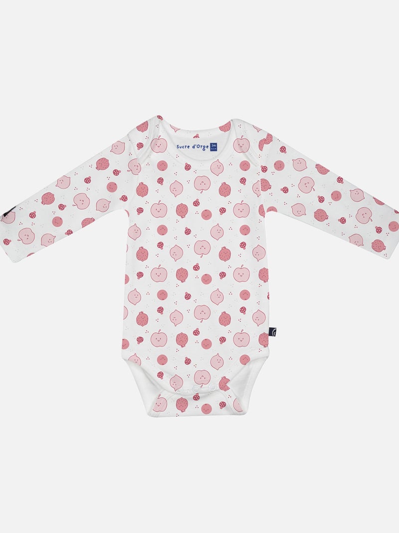 LOT DE 3 BODIES LALY MANCHES LONGUES BEBE Rose - Kiabi