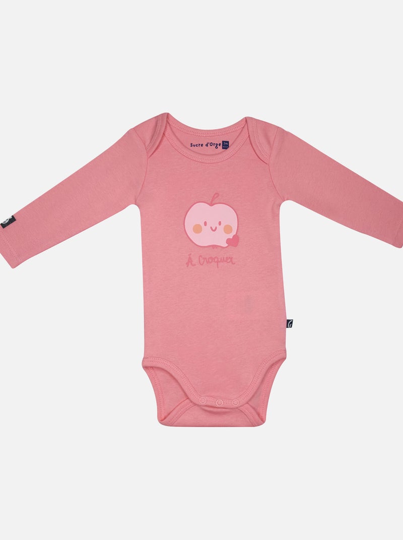 LOT DE 3 BODIES LALY MANCHES LONGUES BEBE Rose - Kiabi