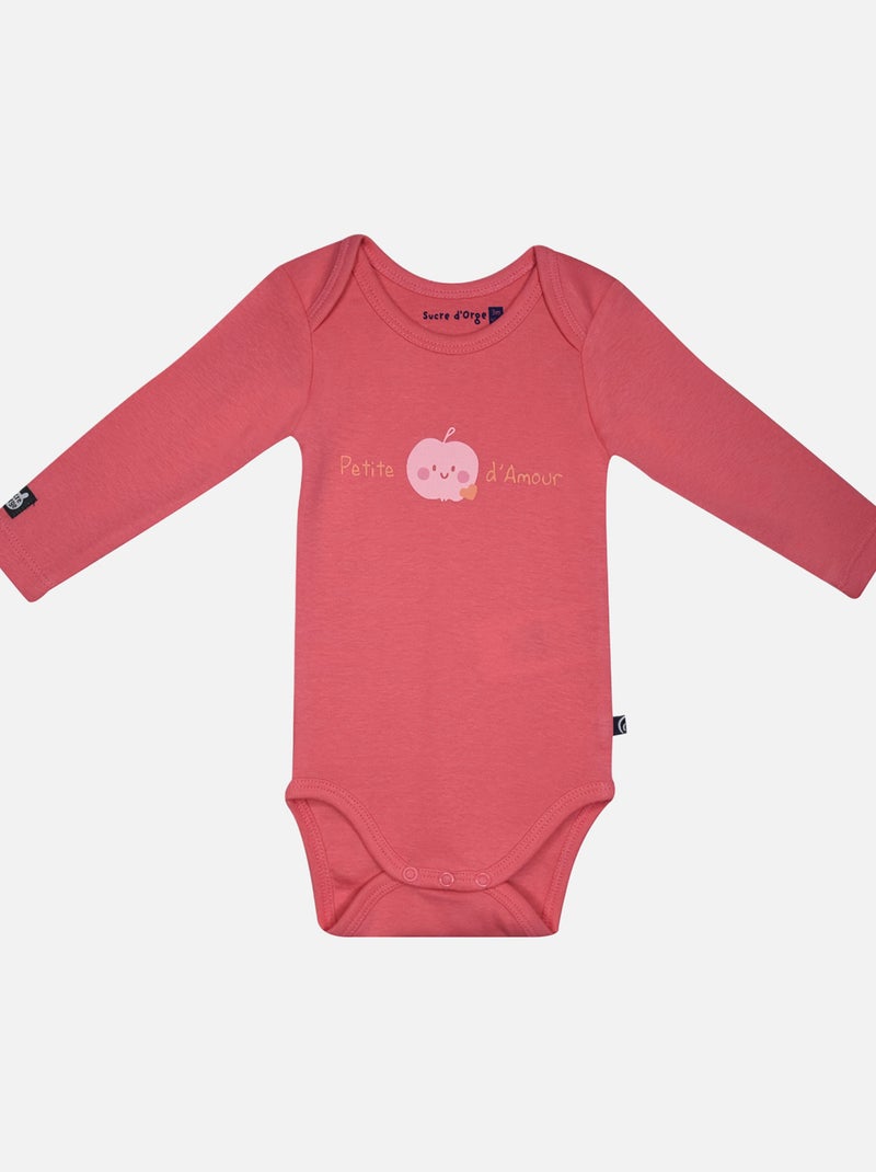 LOT DE 3 BODIES LALY MANCHES LONGUES BEBE Rose - Kiabi