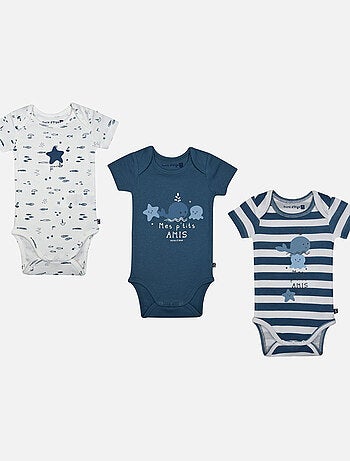 LOT DE 3 BODIES LIRONE MANCHES COURTES BEBE