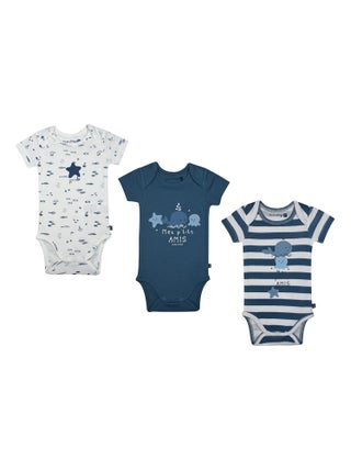 LOT DE 3 BODIES LIRONE MANCHES COURTES BEBE