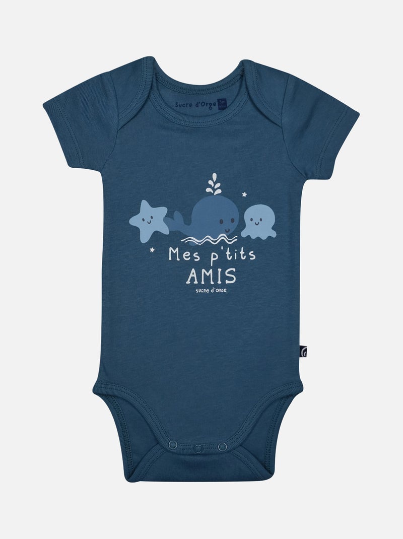 LOT DE 3 BODIES LIRONE MANCHES COURTES BEBE Bleu - Kiabi