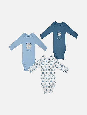 LOT DE 3 BODIES LOÏC MANCHES LONGUES BEBE