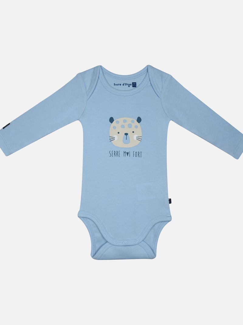 LOT DE 3 BODIES LOÏC MANCHES LONGUES BEBE Bleu - Kiabi