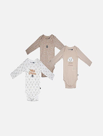 LOT DE 3 BODIES MAEL MANCHES LONGUES BEBE