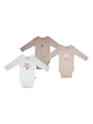 LOT DE 3 BODIES MAEL MANCHES LONGUES BEBE