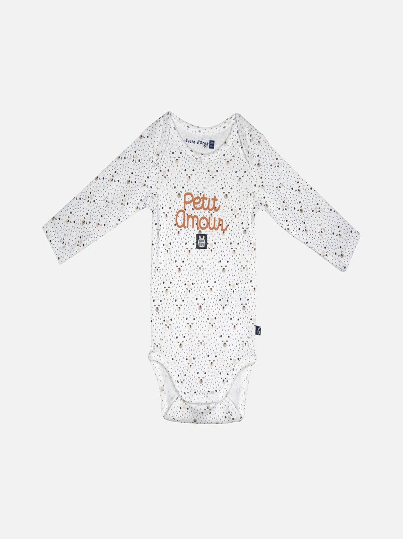 LOT DE 3 BODIES MAEL MANCHES LONGUES BEBE Beige - Kiabi