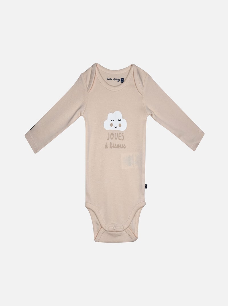 LOT DE 3 BODIES MAEL MANCHES LONGUES BEBE Beige - Kiabi