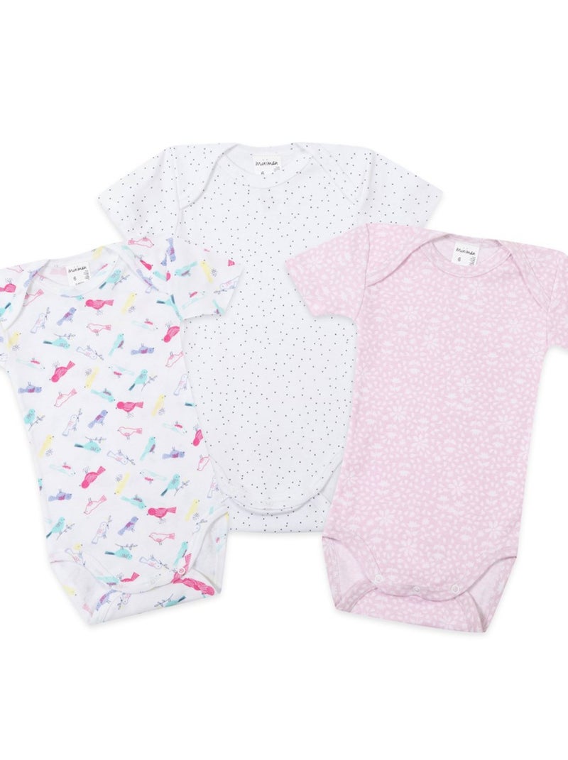 Lot De 3 Bodies Manches Courtes Oeko-tex 'miniman' Blanc - Kiabi