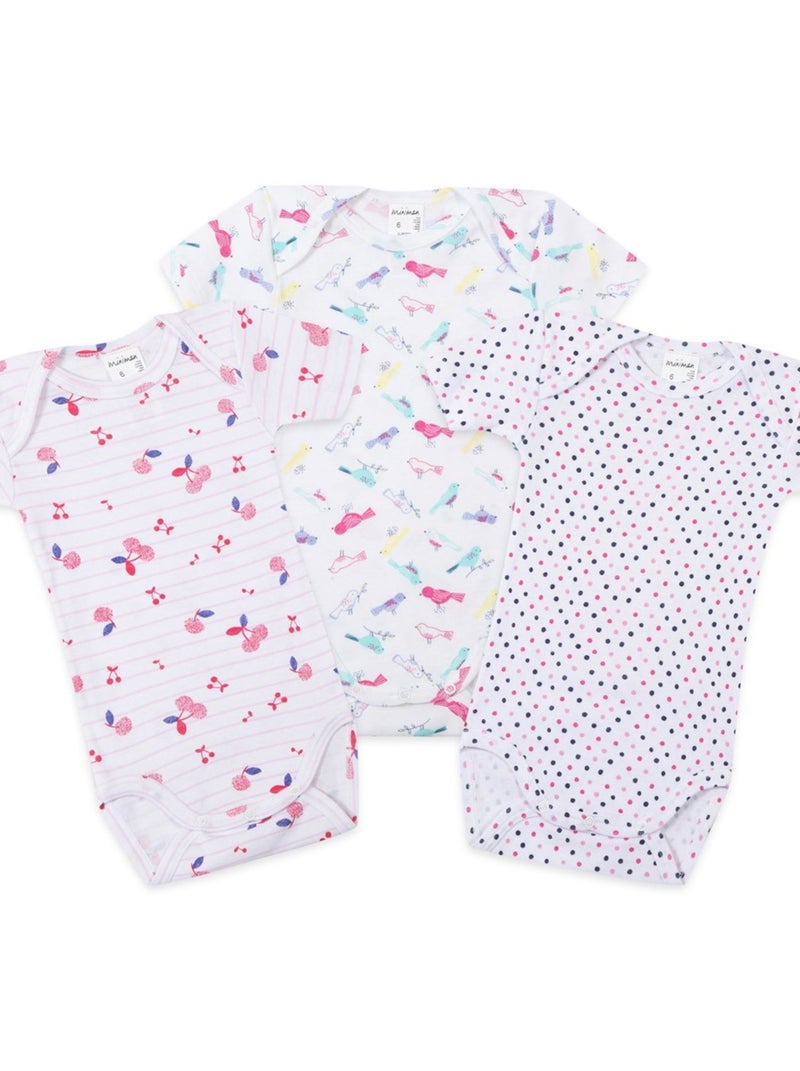 Lot De 3 Bodies Manches Courtes Oeko-tex 'miniman' Blanc - Kiabi