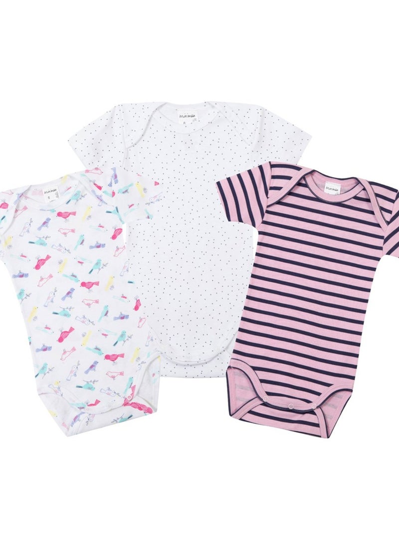 Lot De 3 Bodies Manches Courtes Oeko-tex 'miniman' Blanc - Kiabi