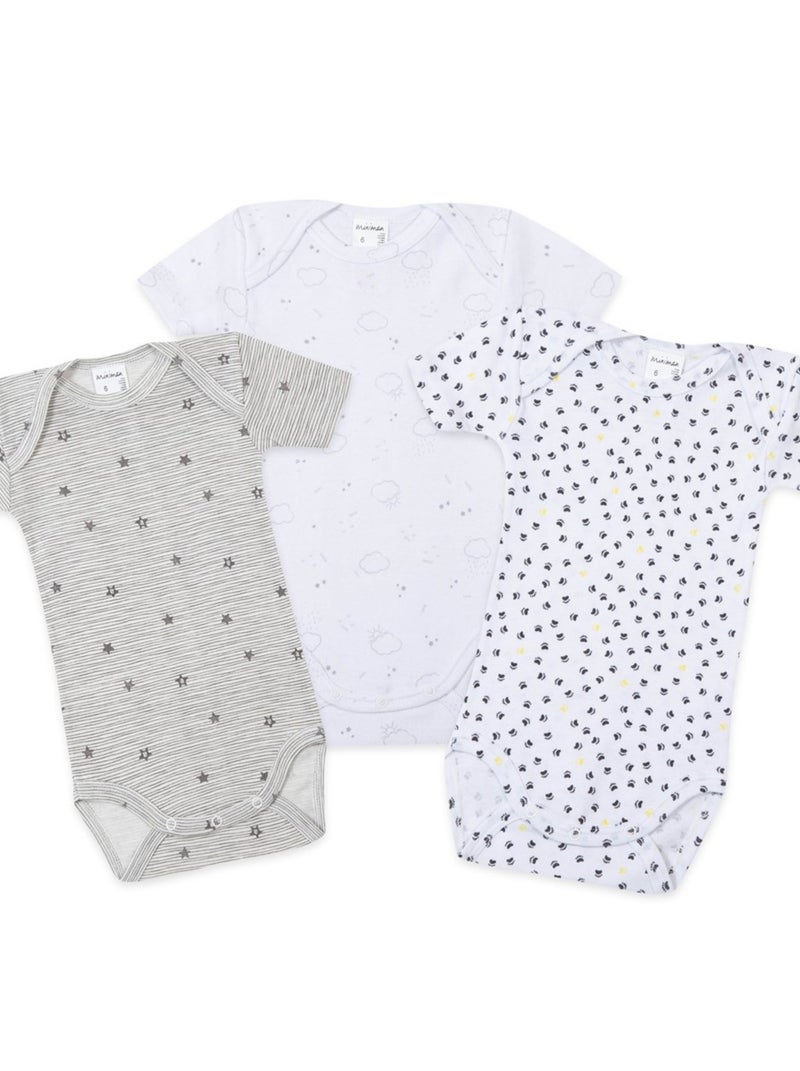 Lot De 3 Bodies Manches Courtes Oeko-tex 'miniman' Gris foncé - Kiabi