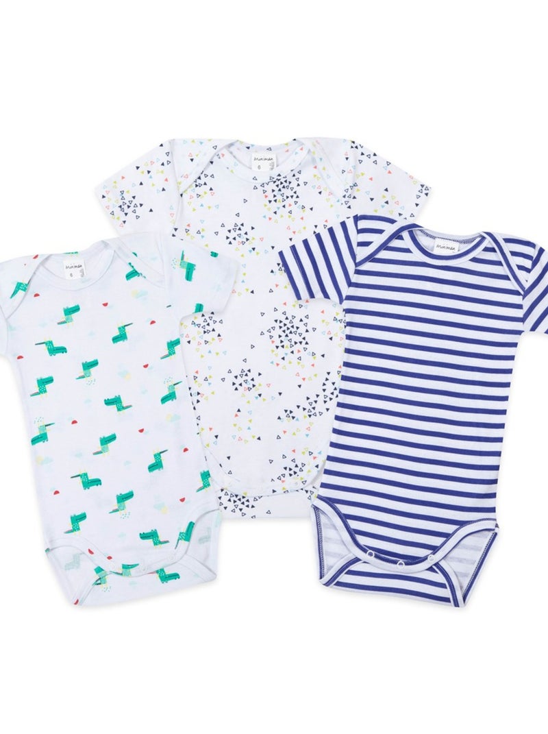 Lot De 3 Bodies Manches Courtes Oeko-tex 'miniman' Vert clair - Kiabi