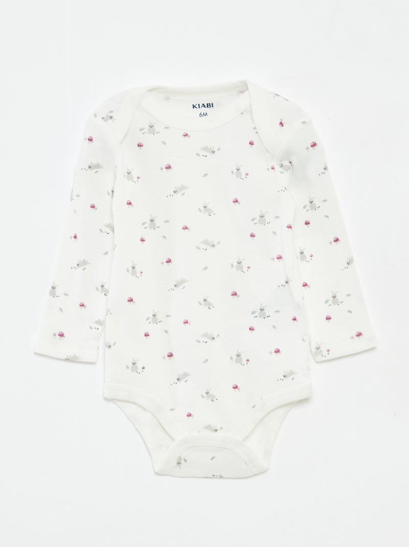 Lot de 3 bodies manches longues Blanc - Kiabi