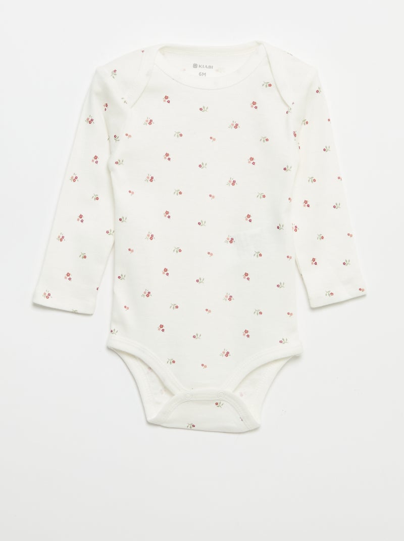 Lot de 3 bodies manches longues Blanc - Kiabi