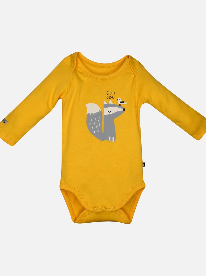 LOT DE 3 BODIES MANCHES LONGUES FIACRE Jaune - Kiabi