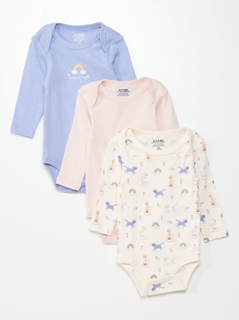 Lot de 3 bodies manches longues LUDI GIRL - Kiabi
