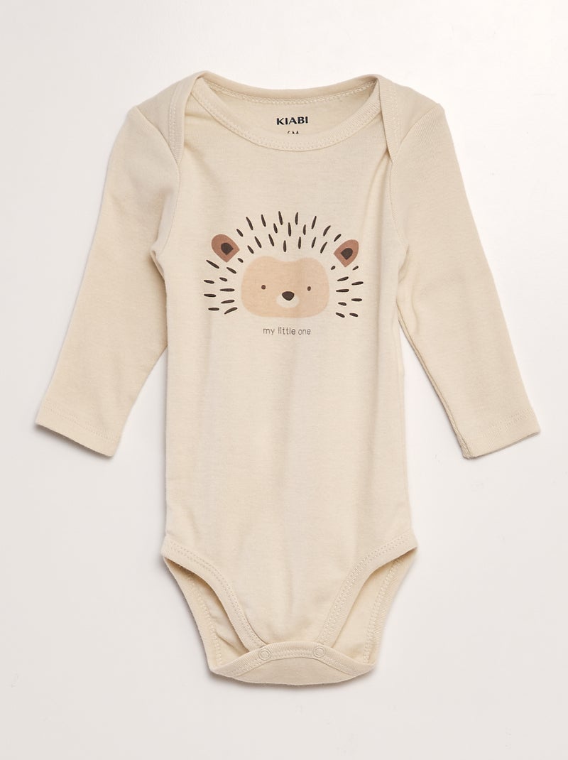 Lot de 3 bodies manches longues MARRON - Kiabi