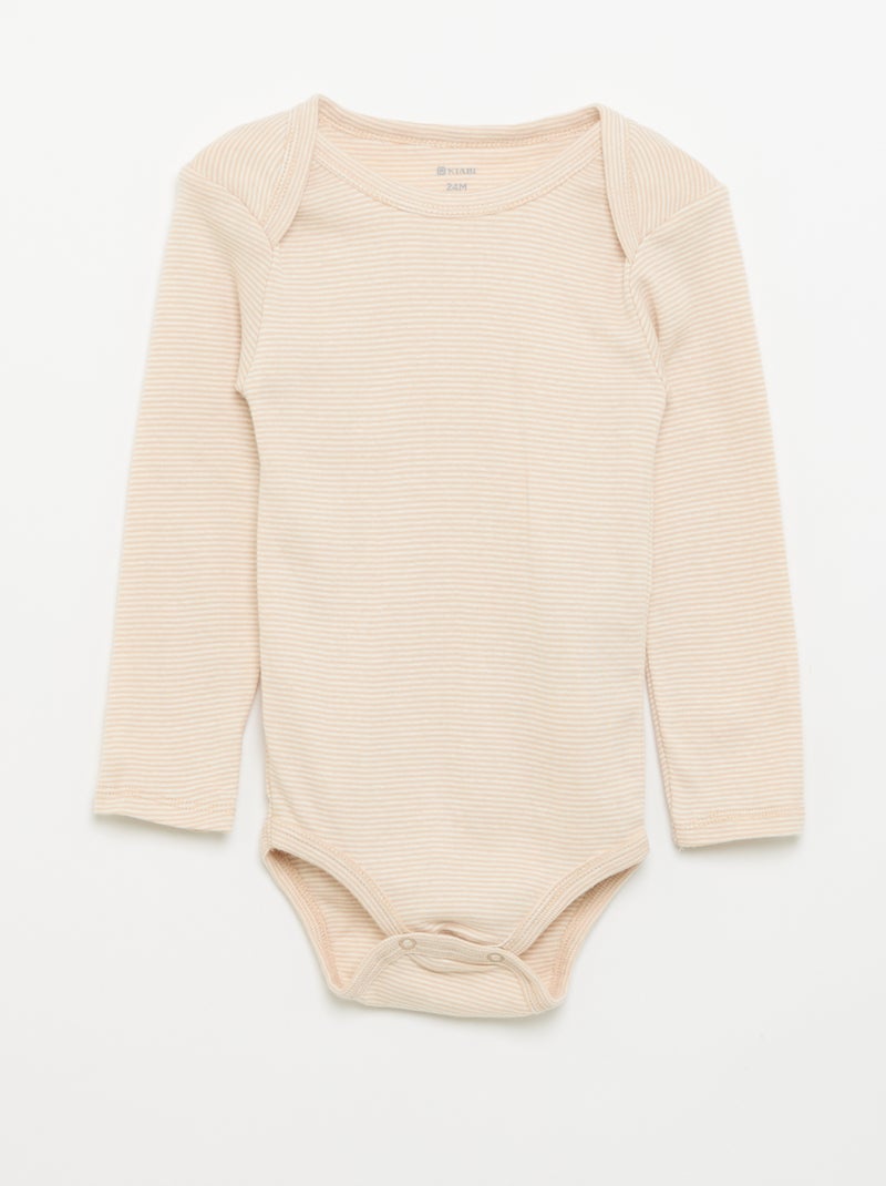 Lot de 3 bodies manches longues Marron - Kiabi