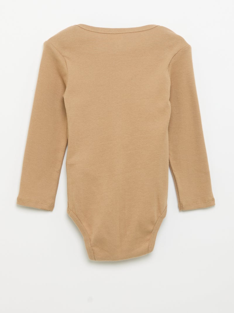 Lot de 3 bodies manches longues Marron - Kiabi