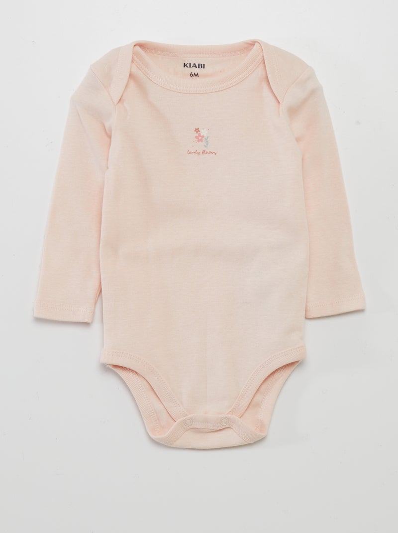 Lot de 3 bodies manches longues ROSE - Kiabi