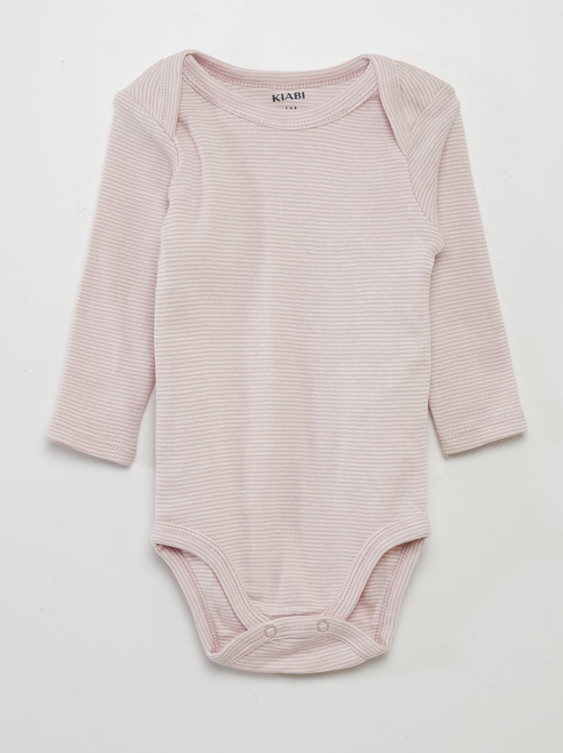 Lot de 3 bodies manches longues Rose - Kiabi