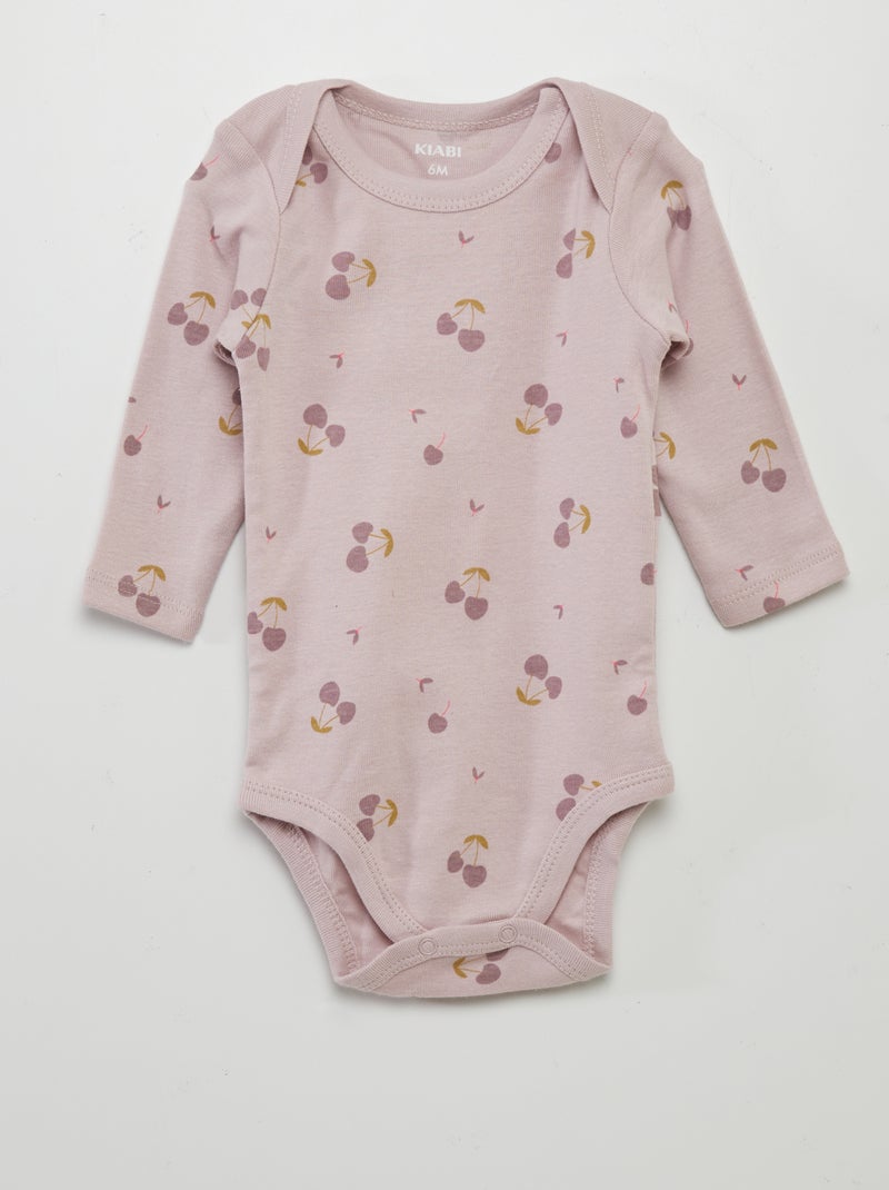 Lot de 3 bodies manches longues Rose - Kiabi