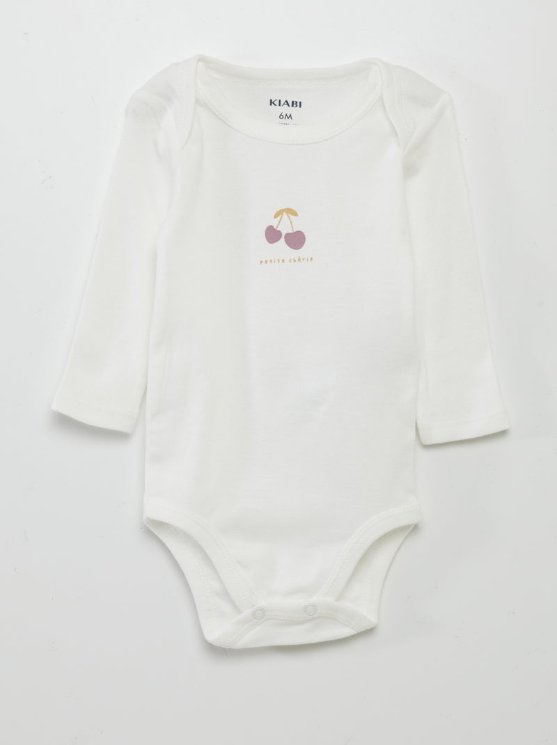 Lot de 3 bodies manches longues Rose - Kiabi