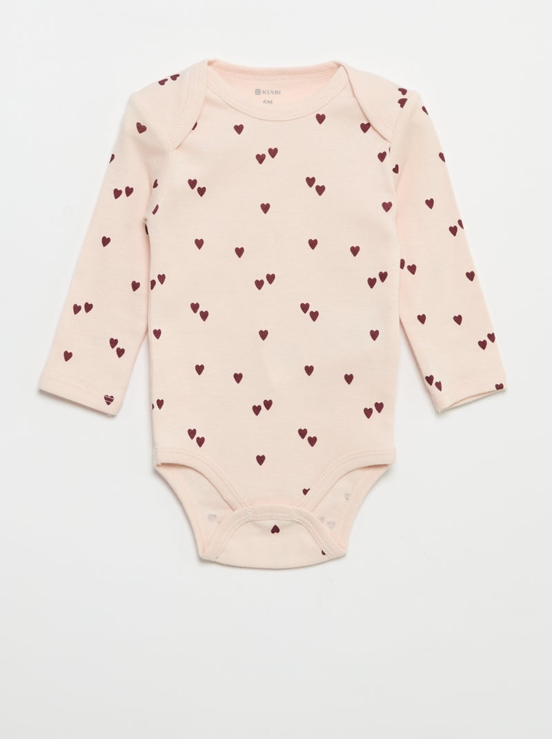 Lot de 3 bodies manches longues Rose - Kiabi