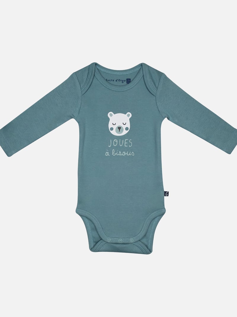 LOT DE 3 BODIES MANOE MANCHES LONGUES BEBE Vert - Kiabi