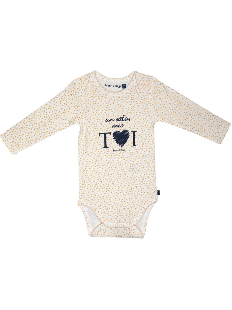 LOT DE 3 BODIES MORIC MANCHES LONGUES Jaune - Kiabi