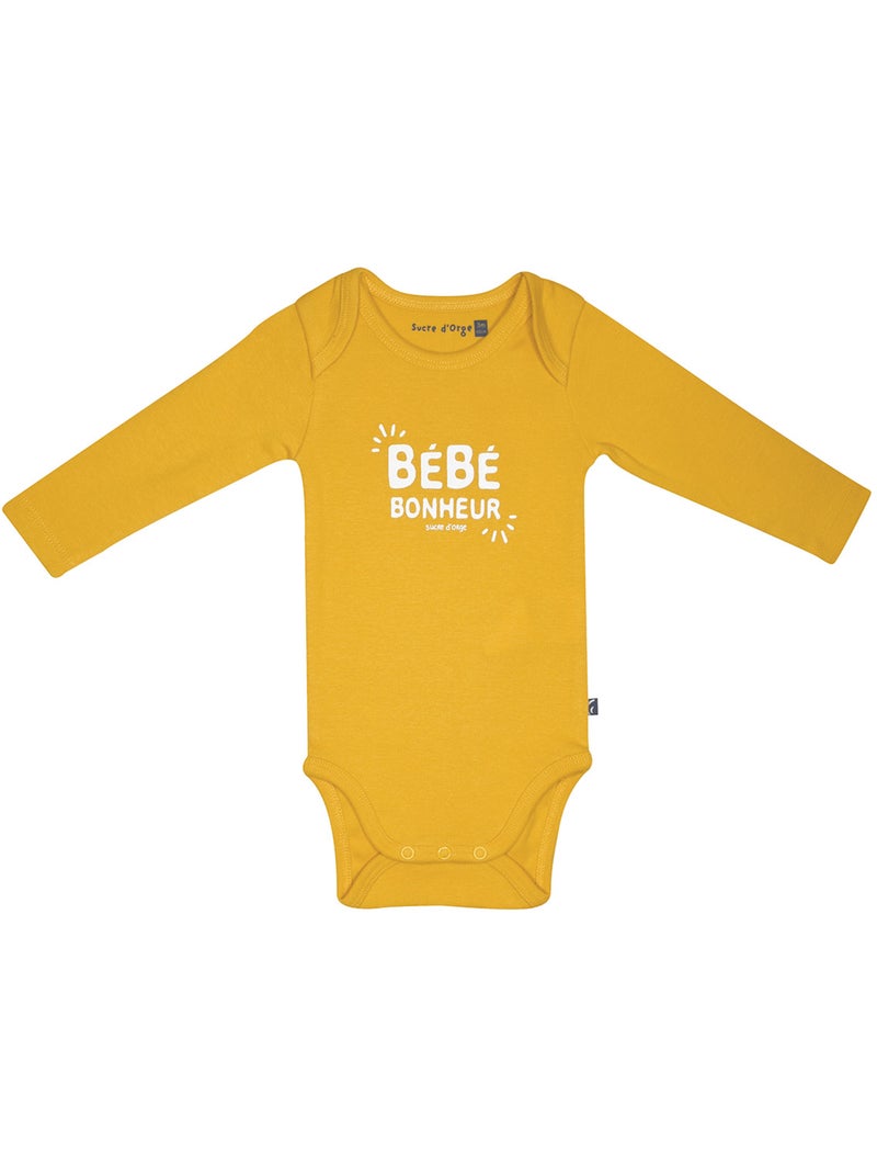 LOT DE 3 BODIES MORIC MANCHES LONGUES Jaune - Kiabi