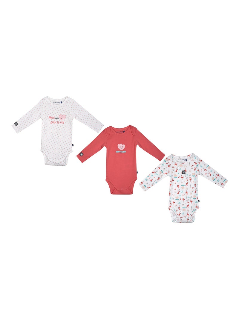 LOT DE 3 BODIES NARCIUS MANCHES LONGUES BEBE Bleu - Kiabi