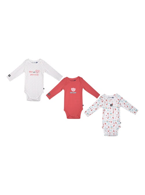 LOT DE 3 BODIES NARCIUS MANCHES LONGUES BEBE - Kiabi