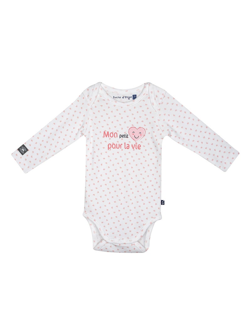 LOT DE 3 BODIES NARCIUS MANCHES LONGUES BEBE Rose - Kiabi