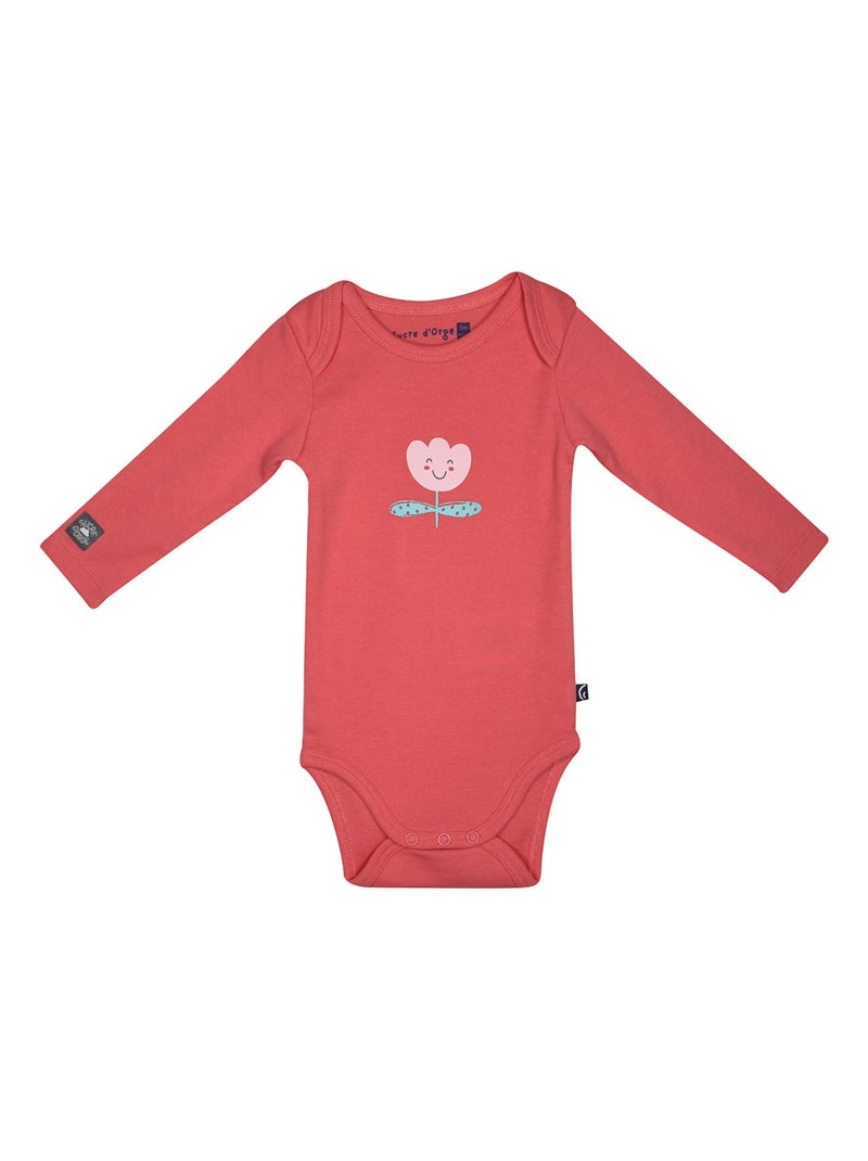 LOT DE 3 BODIES NARCIUS MANCHES LONGUES BEBE Rose - Kiabi
